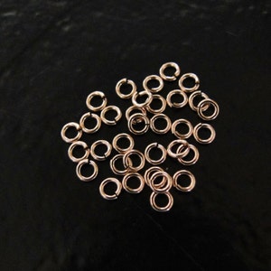 50pcs Rose Gold Filled 3.5mm 20.5 Gauge Open Jump Rings, Made in USA, RG6