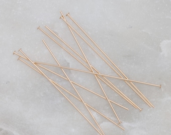 14k Gold Filled 1.5 inch 24 Gauge Flat Headpins, Made in USA, GF29
