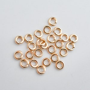 50pcs 14K Gold Filled 4mm Open Jump Rings 18 Gauge, Made in USA, A17