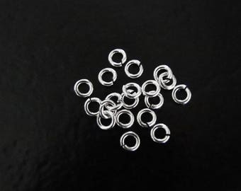 25pcs - .925 Sterling Silver 4mm Open Jump Rings 18ga, Made in USA, SS33