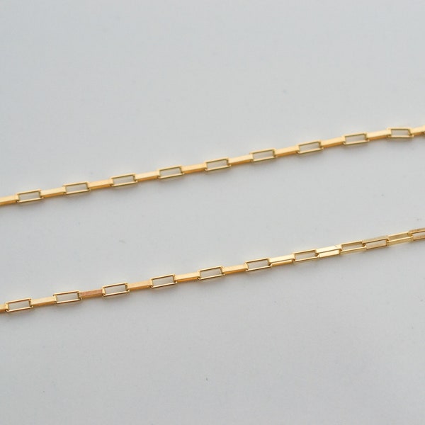 3 Feet 14K Gold Filled 3x1.25mm Elongated Box Chain By The Foot, Made in USA, B9