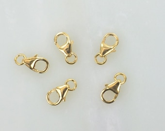 5 - 14K Gold Filled Trigger Lobster Clasps 9mm, Made in Italy, GF6