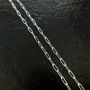 36 Inch Sterling Silver 5x2mm Drawn Cable Chain Necklace With Lobster Clasp - Custom Lengths Available, C47