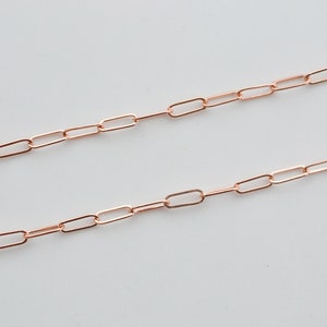 3 Feet Rose Gold Filled Flat Drawn Cable 5.2x2mm Chain By The Foot - Custom Lengths Available, Made in USA, B5