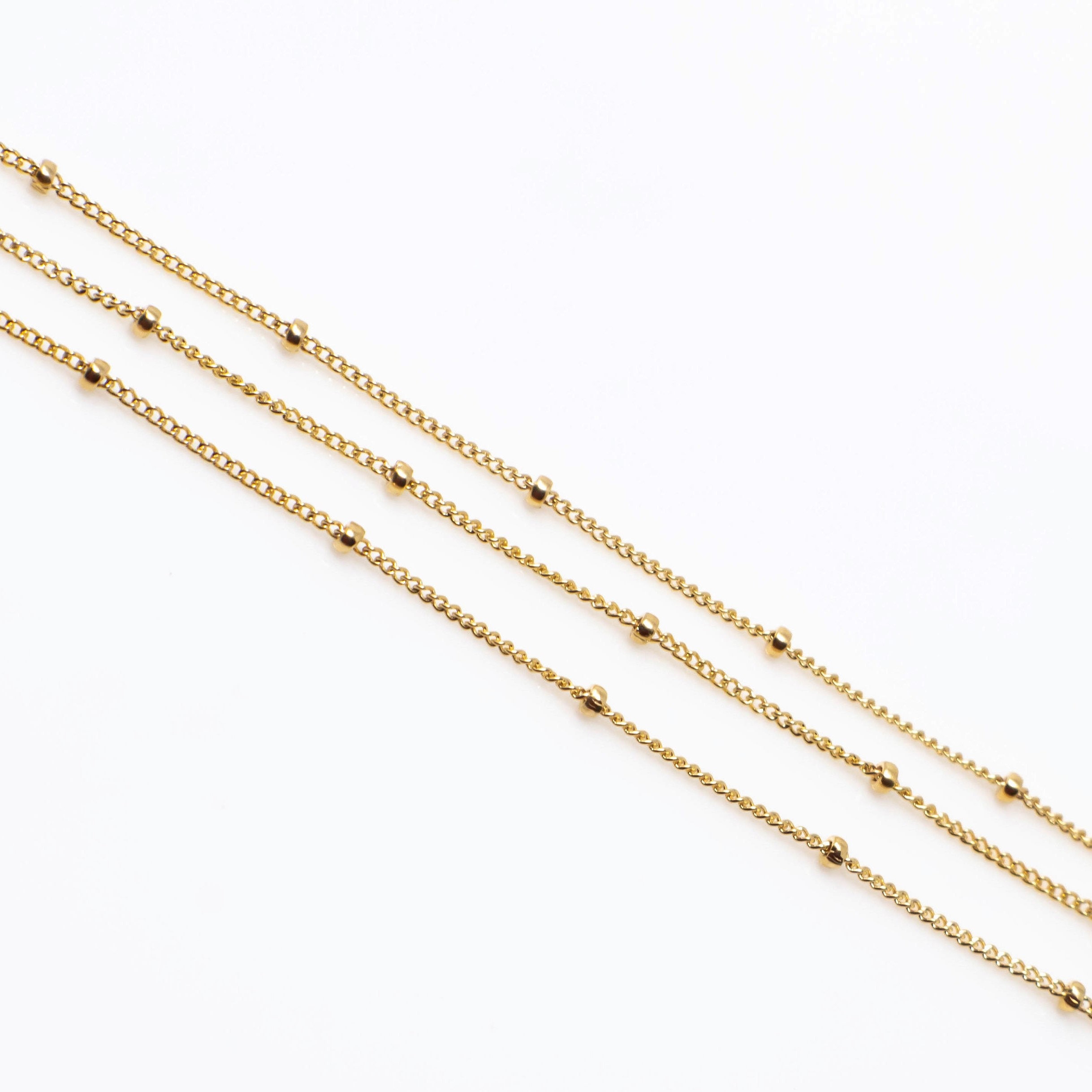 10 Feet 14K Gold Filled 1mm Satellite Chain With 1.9mm Ball, Made in USA, C19a