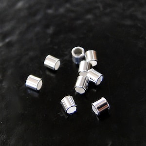 Sterling Silver Crimp Beads 2x2mm, Made in China, SS27