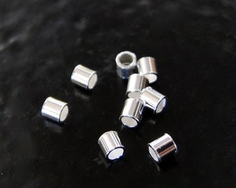 Sterling Silver Crimp Beads 2x2mm, Made in China, SS27