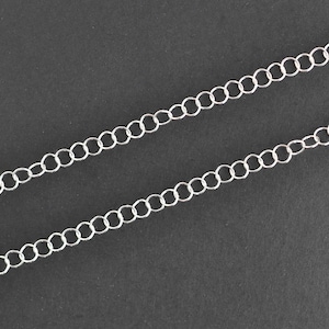 3 Feet Sterling Silver 3.4mm Cable Chain Necklace with Lobster Clasp, C65