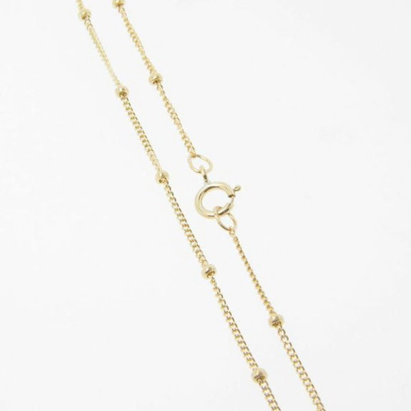 16 Inch - Gold Filled Satellite Chain 1mm w/ 1.9mm Ball Necklace