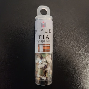 Miyuki Tila Beads Mix Earthly Mixed Nuts 7.2 Grams, The Beadsmith, Made In Japan, T463