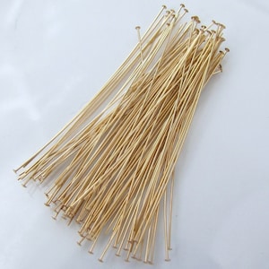 10pcs - 14k Gold Filled 1.5 inch 26ga Flat Headpins, Made in USA, GF31