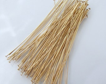 14k Gold Filled 2 inch 26ga Flat Headpins, Made in USA, GF32