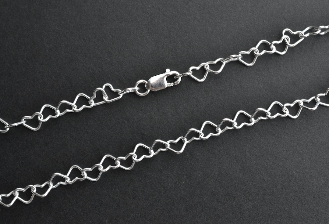 Orecchini con collana stampata in argento sterling 925, set a catena Orecchini con collana stampata in argento sterling 925, set a catena