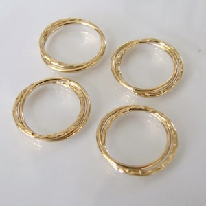 ONE 14K Gold Filled 17mm Fancy Double Link, Connector Ring, GC3b
