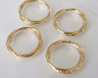ONE 14K Gold Filled 17mm Fancy Double Link, Connector Ring, GC3b