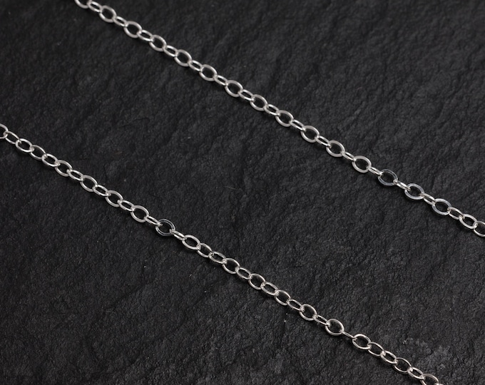 925 Sterling Silver Flat Cable Chain, 20 In, Gold-plated | Online Sales - Foto 10