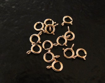 20 Pcs - Rose Gold Filled 5mm Spring Ring Clasp, Made in Italy, RG4