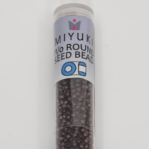Miyuki 11/0 Round Beads Dark Smoky Amethyst 24 Grams, The Beadsmith, Made In Japan, T279