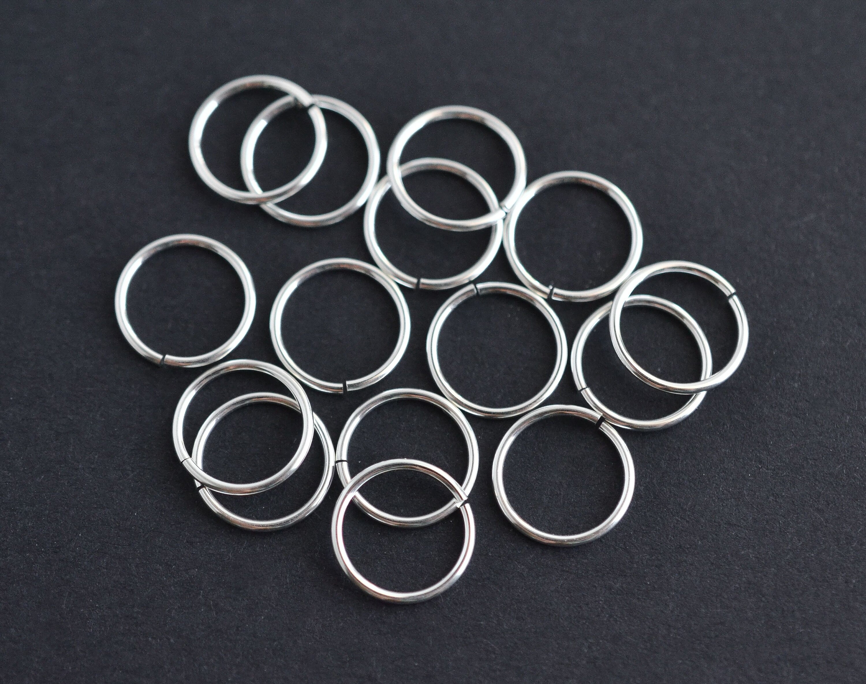 100pcs - .925 Sterling Silver 9mm Open Jump Rings 20.5ga, Made in