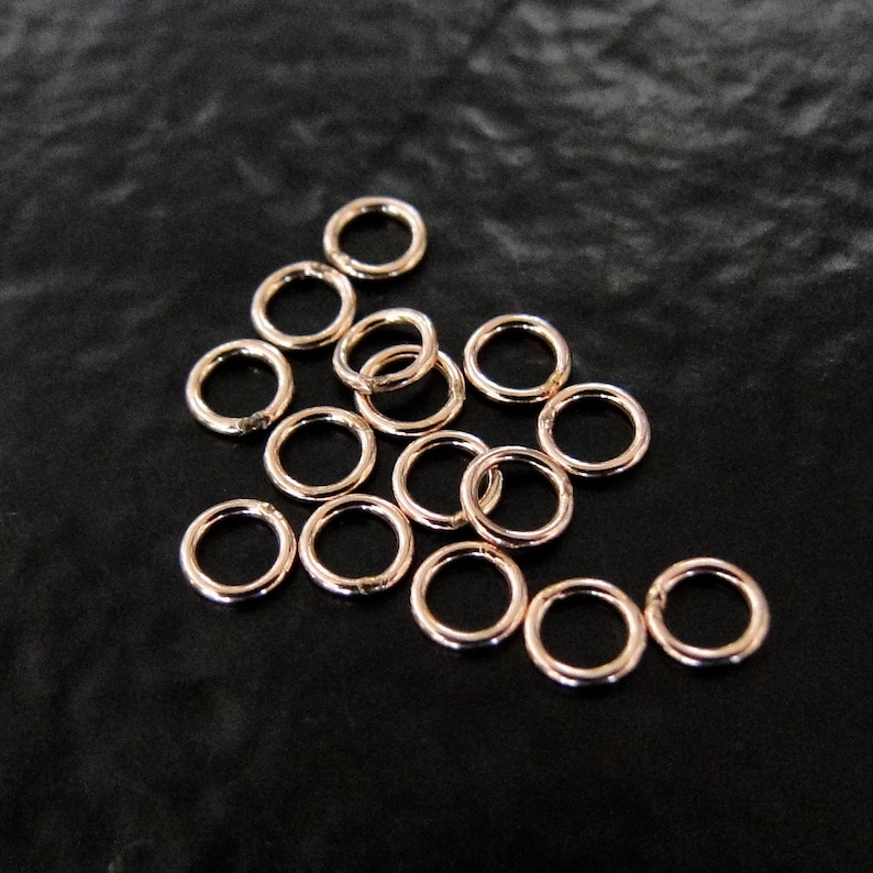 25pcs Rose Gold Filled 4mm 22 Gauge CLOSED Jump Rings Made in Etsy Israel