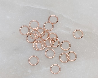 25pcs Rose Gold Filled 5mm 22 Gauge Open Jump Rings, RG8