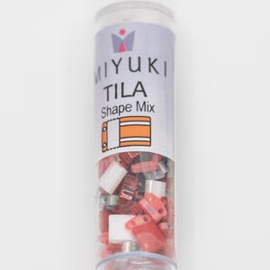 Miyuki Tila Beads Mix Royal Flush 7.2 Grams, The Beadsmith, Made In Japan, T458