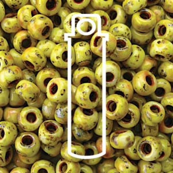 ポンポン様9【1982】バンビ  ピカソストーン Miyuki 6/0 Round Beads Picasso Canary Yellow Matte 20 Grams, the