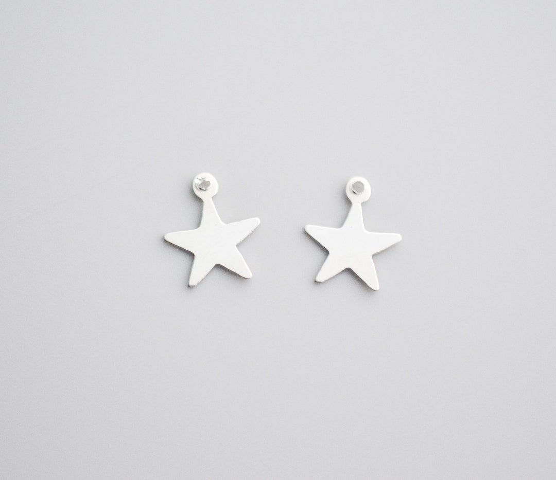 Two - 925 Sterling Silver Lightweight Charm 8x10mm, Made in Two - 925 Sterling Silver Lightweight Charm 8x10mm, Made in