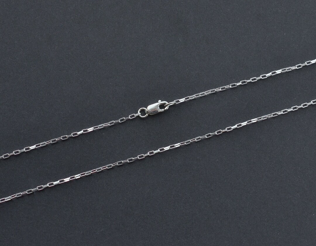 13 Inch - Sterling Silver 2x1.3mm Drawn Box Chain Necklace