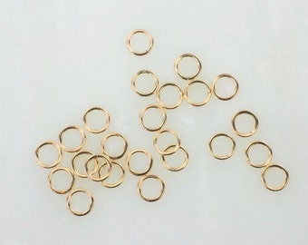 100 Pcs - 14K Gold Filled 4mm CLOSED Jump Rings 22ga, Made in USA, GF16