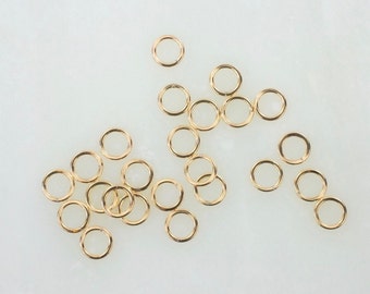 100 Pcs - 14K Gold Filled 4mm CLOSED Jump Rings 22ga Made in USA GF16