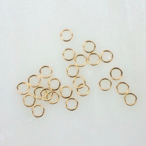 100 Pcs - 14K Gold Filled 4mm CLOSED Jump Rings 22ga, Made in USA, GF16