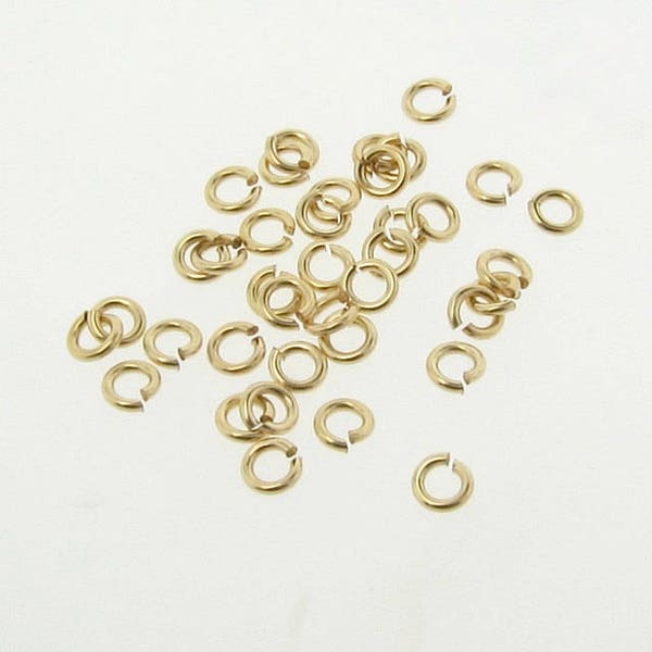 50pcs 14K Gold Filled 3.5mm 20.5 Gauge Open Jump Rings, Made in USA, GF11