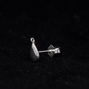 Sterling Silver Teardrop Earring with .8mm Closed Ring for Drops and Dangles, 1 Pair of Stud Earrings, Made in USA, AS89