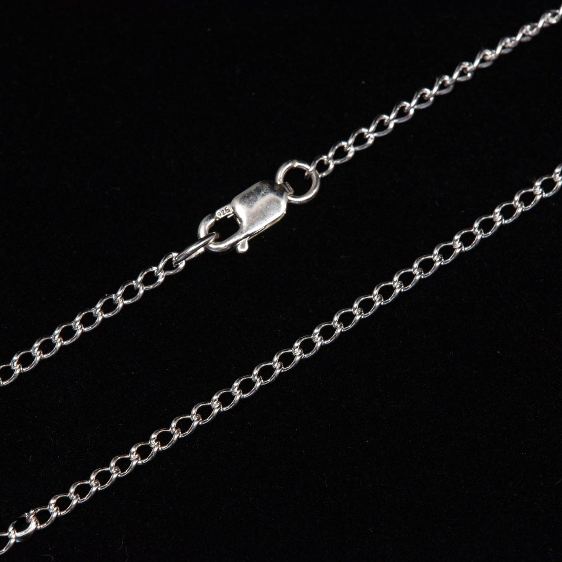 18 Inch - Sterling Silver Curb Chain Necklace - Custom Lengths ...