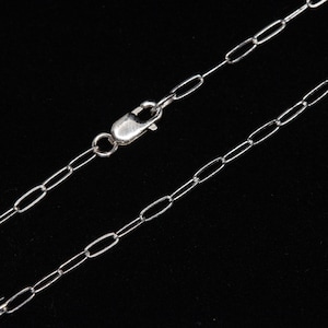 19-Zoll-Sterlingsilber 5 x 2 mm gezogene Kabel-Ketten-Halskette mit Sterlingsilber-Karabinerverschluss - Kundenspezifische Längen verfügbar, C47