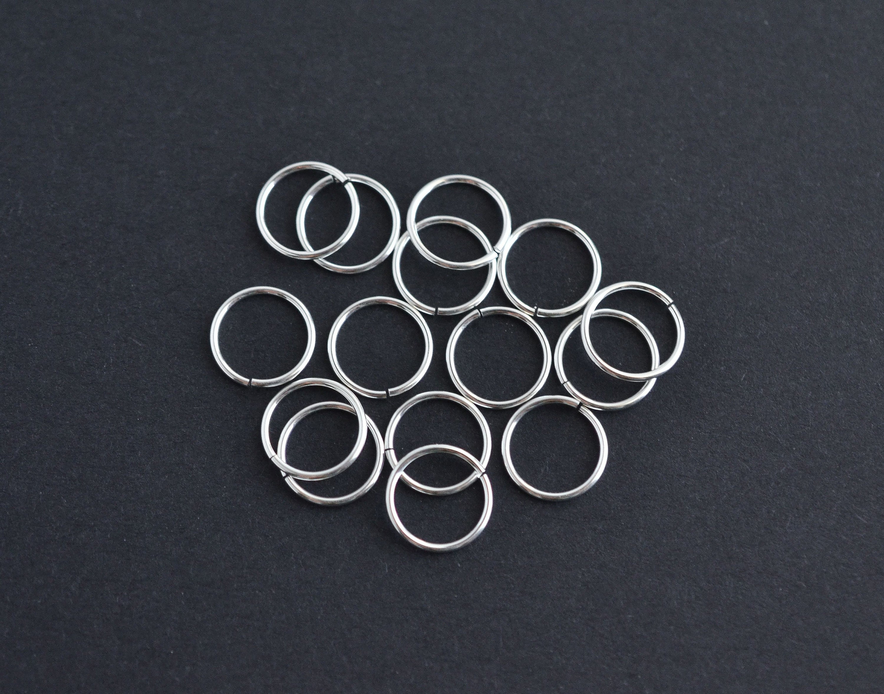 25pcs - .925 Sterling Silver 8mm Open Jump Rings 20.5ga, Made in