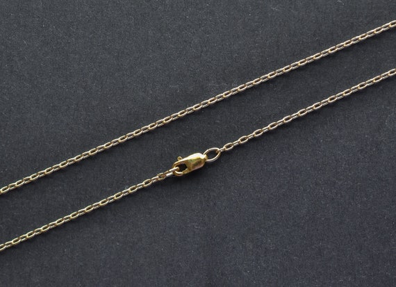 14k SOLID Gold Kabelkette, 0,5 Mm Dünne Halskette