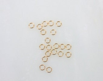 50 Pcs - 14K Gold Filled 3mm CLOSED Jump Rings 22ga, Made in USA, GF15