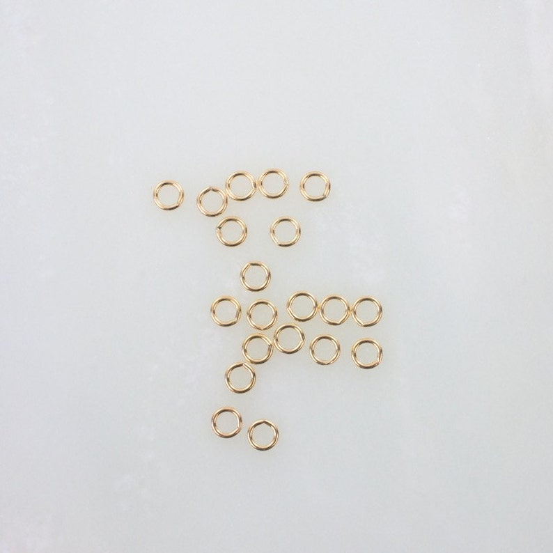 50 pcs Anneaux FERMÉS 3 mm remplis d'or 14 carats calibre 22, fabriqué aux États-Unis, GF15 image 1