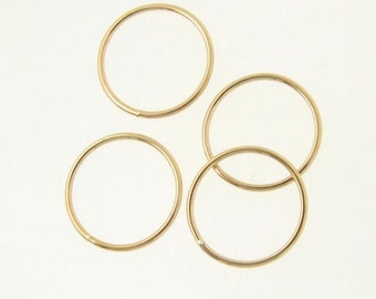 2 Pcs 16mm Circle Link, Closed Connector 14K Gold Filled Rings, Made in USA, GF21