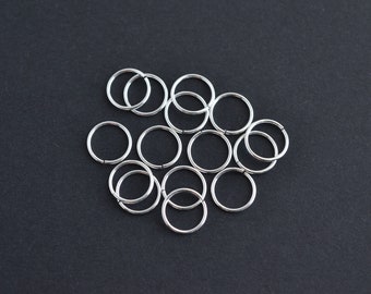 100pcs - .925 Sterling Silver 8mm Open Jump Rings 20.5ga, Made in USA, A110