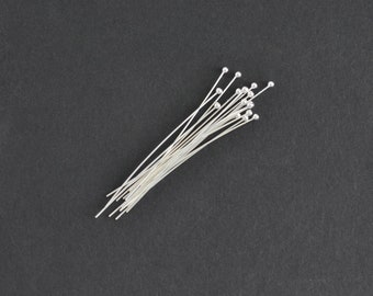 Sterling Silver 1.5 inch 26 Gauge Head Pin w/ 1.5mm ball, Z14