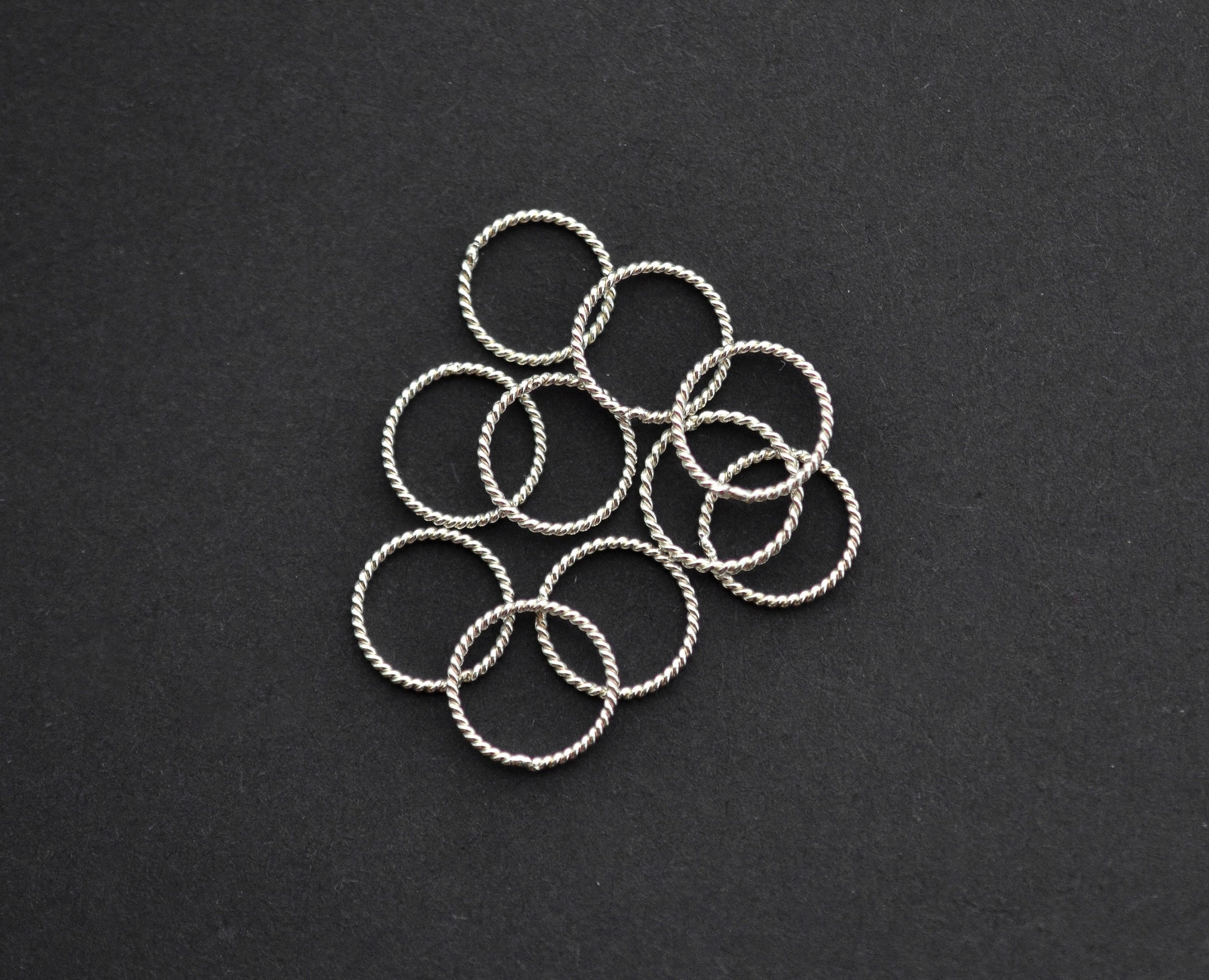 Ten - 8mm Twisted Closed Circle Link, Connector 925 Sterling