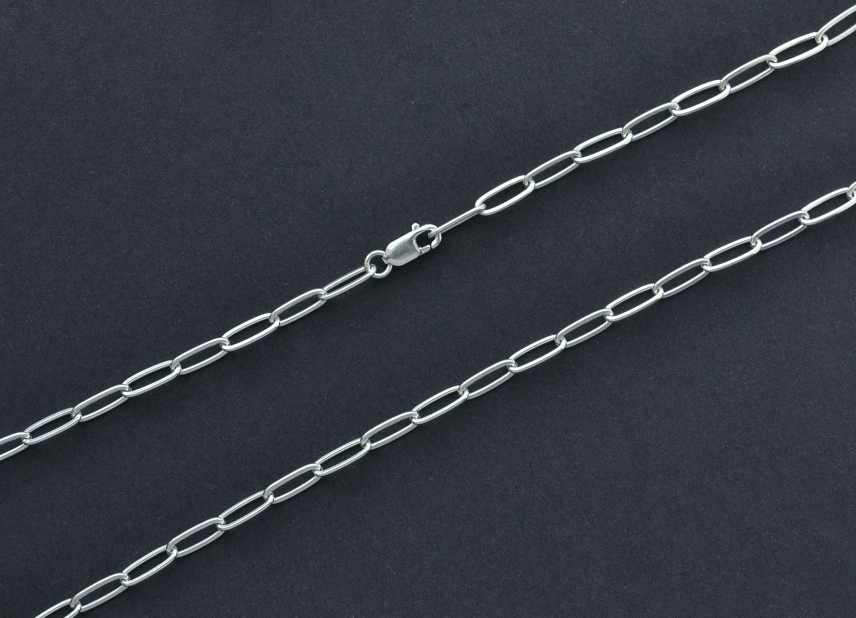 17 Inch - Sterling Silver 9x3mm Drawn Cable Chain Necklace With