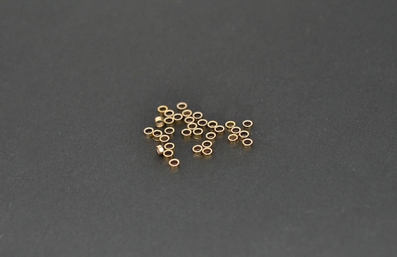 Gold Filled 2x1mm Crimp Beads, Made in China, GC90