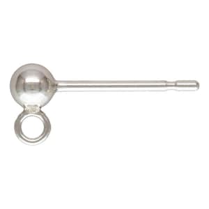 May include: Silver earring finding with a round ball and a loop on the back.