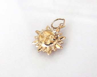 Gold Filled Sun Charm 12mm, GC33