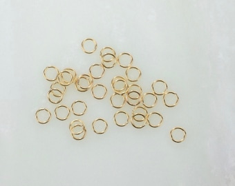 50 Pcs - 14K Gold Filled 5mm CLOSED Jump Rings 20.5ga, Made in USA, GF17