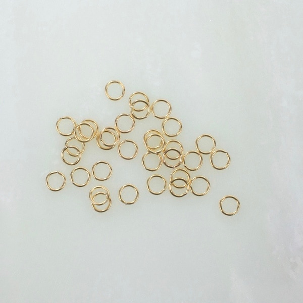 50 Pcs - 14K Gold Filled 5mm CLOSED Jump Rings 20.5ga, Made in USA, GF17